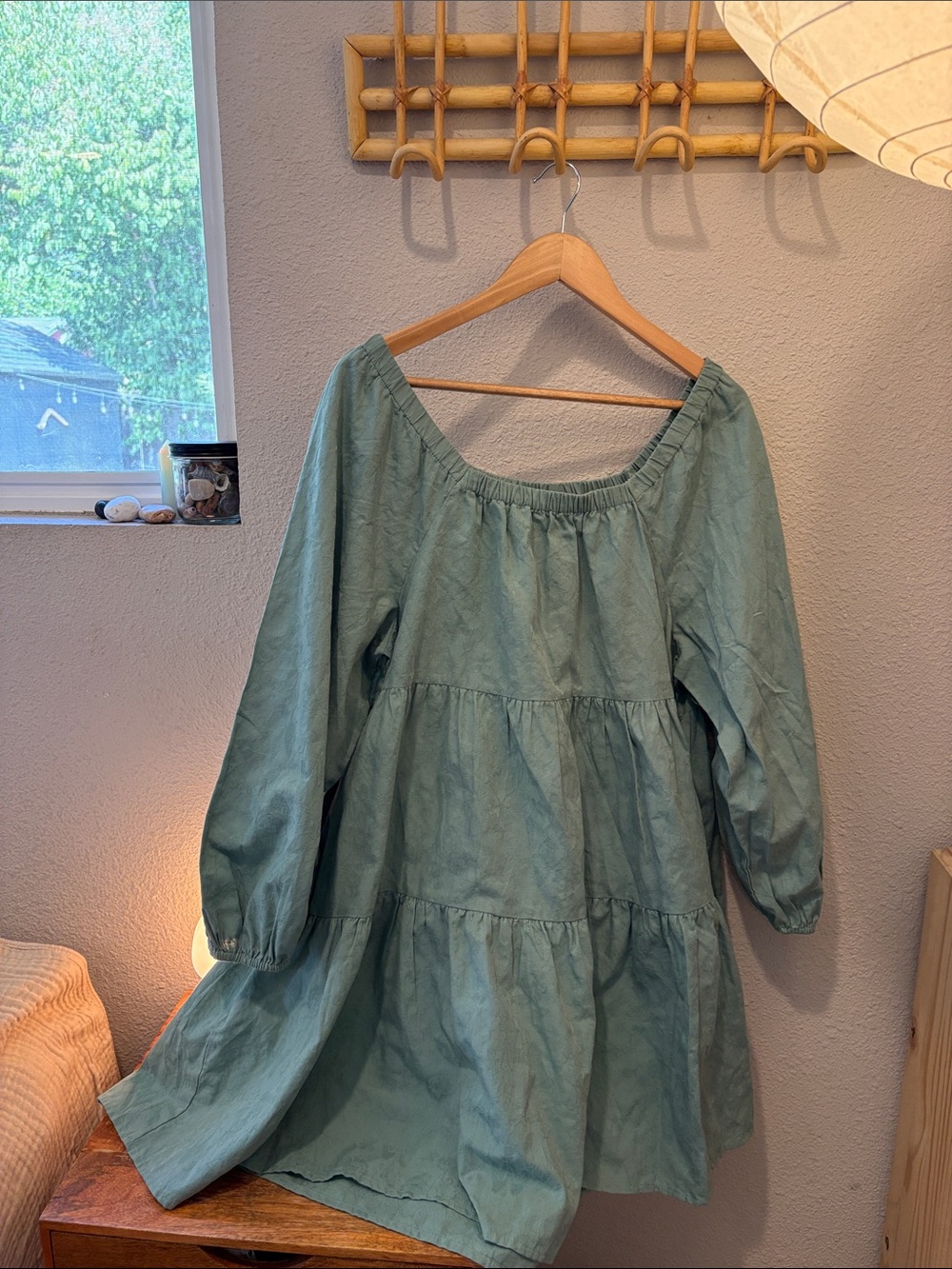 Universal Thread Mini Tiered Dress in Sage Green size large